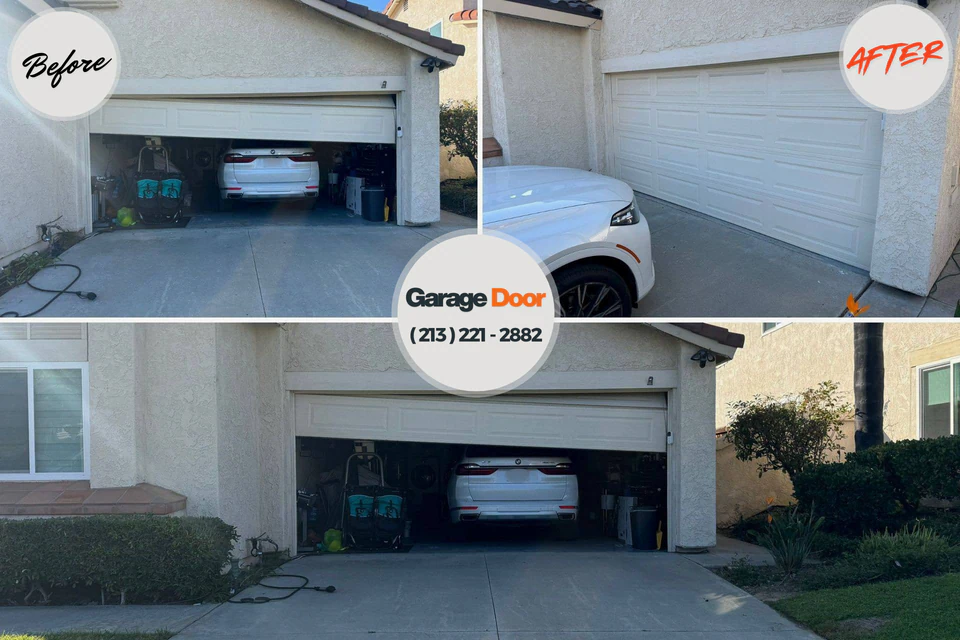 Before and after: garage door repair Kennewick, WA